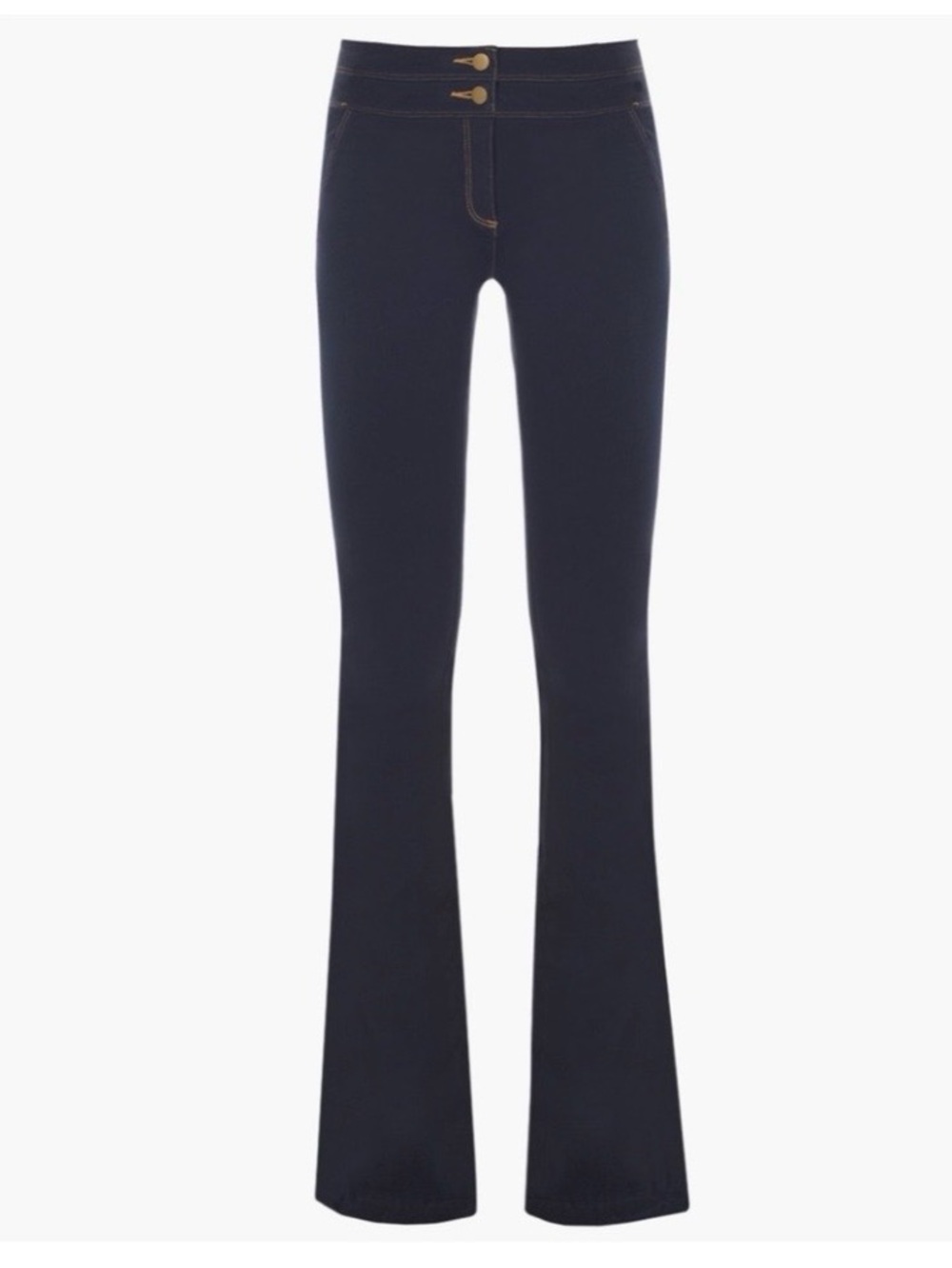 Veronica Beard Skinny Flare Stretch Denim Trouser Jean Dark Indigo 2 X-Long